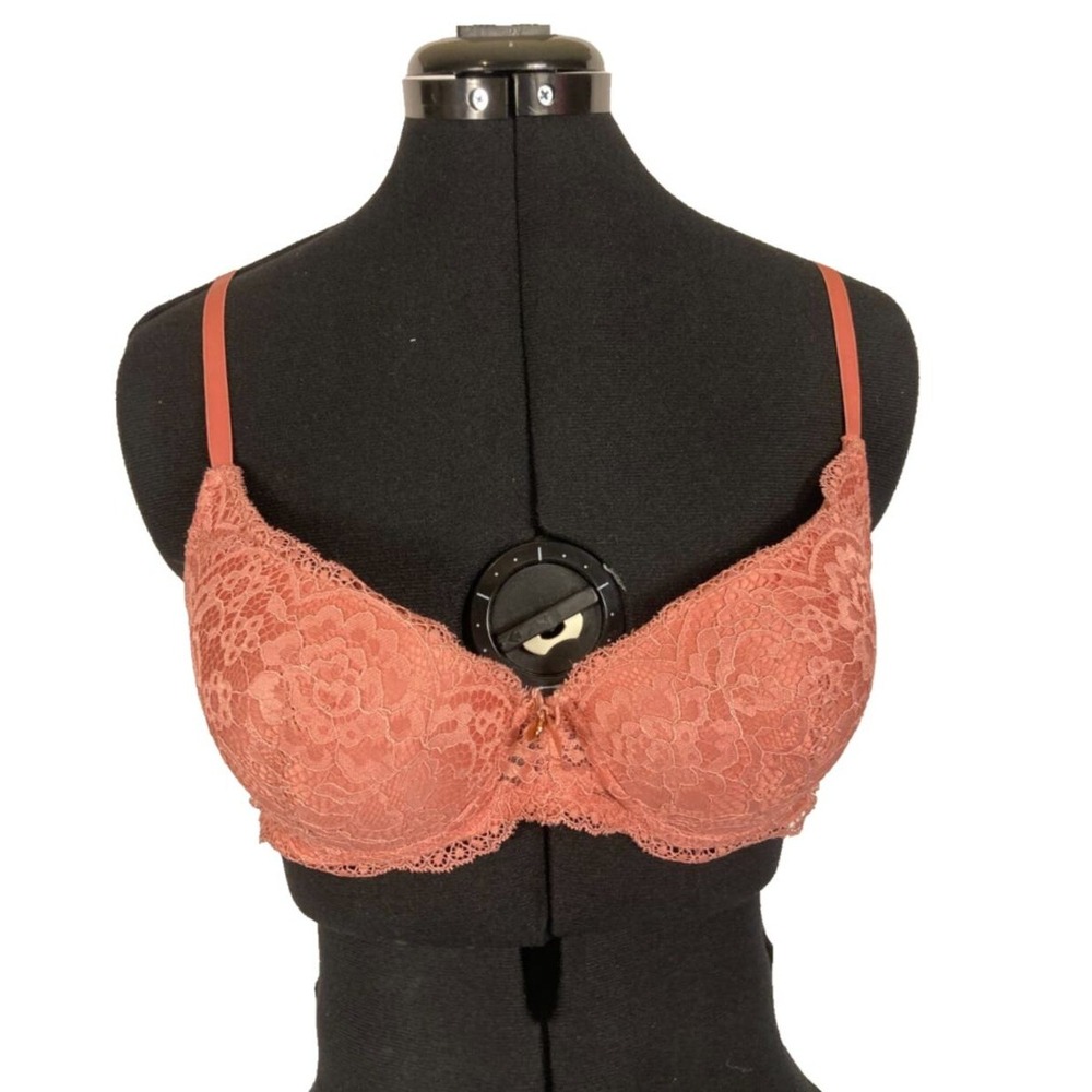 36C DAMAGED Marilyn Monroe lace pink push up extra padding bra